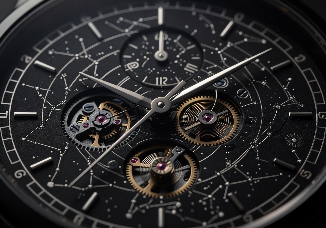 Macro shot of Plixaraatlas watch dial